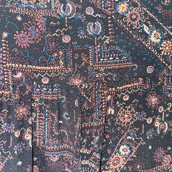 Mes Demoiselles Womens Donovan Shirt Dress Size 8 Black Multicolor Pure Silk - Picture 14 of 16